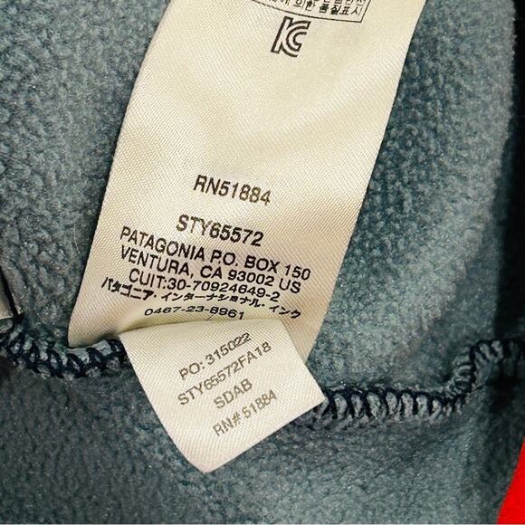 Patagonia Fleece Pullover Kids Boy Size XL - 14 Synchilla Snap T Blue & Gray - Picture 5 of 6